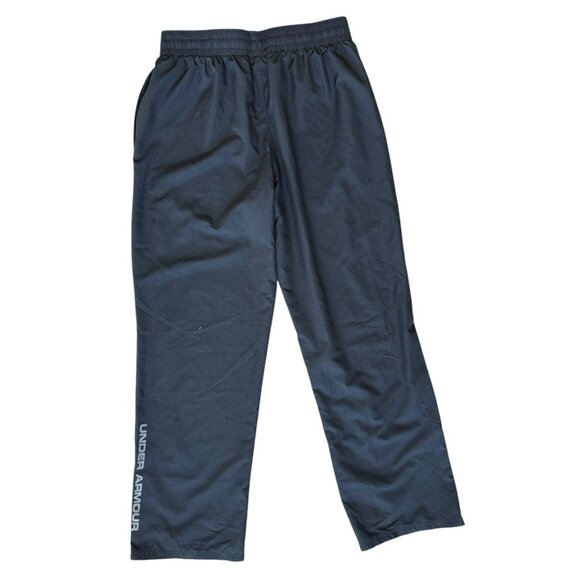 Under Armour Warm Up Pants Mens Large Mesh Lined Woven Straight Leg Black - Picture 4 of 8